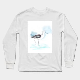 Avocet, watercolor painting, bird Long Sleeve T-Shirt